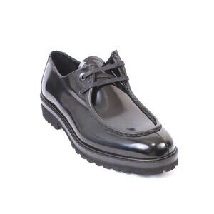 ROBERTO SERPENTINI 57057 Black Leather Classic Dress Lace-Up Shoes